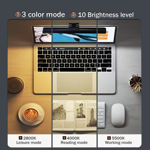 Blikshin Monitor Light Bar for Laptop, Eye-Caring Screen Lighting, Reading Lamps bar, e-Reading LED Monitor Lamp, Adjustable Brightness/Color Temperature, No Screen Glare, Space Saving