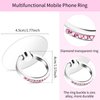 Bewudy 4 Pcs Diamond Phone Ring Holder Grip, Transparent Cell Phone Finger Ring Grip Kickstand, 360° Degree Rotation Finger Ring Stand, Compatible with Most of Phones Tablet and Case