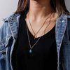 TseanYi Boho Teardrop Turquoise Neckalce Layered Turquoise Pendant Neckalce Gold Bar Pendant Necklace Vintage Layering Turquoise Water drop Necklace Jewelry for Women