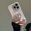 WUOJI Cute Glitter Color Heart Shape Collapsible Expandable Multi Functional Mobile Phone Grip & Kickstand (Pink)