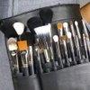 Groupcow 22 Pockets Professional Cosmetic Makeup Brush Bag with Artist Belt Strap