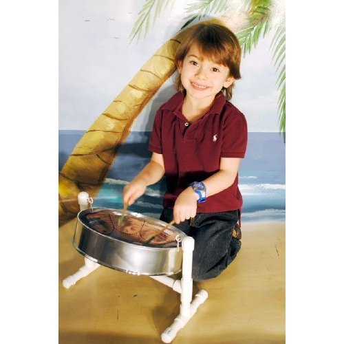 Steel Drum Source Calypso Steel Drum Package from with Sticks, Stand, Song Booklet, and Free Instructional DVD - Silver
