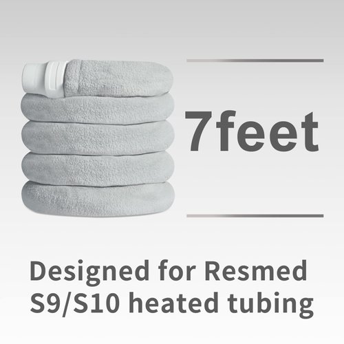 CPAP Hose Cover with Zipper Designed for Resmed S9/S10 Heated Tubing 7 Feet CPAP Tube Covers Reusable Comfort Fleece Tube Insulator Super Soft Washable Breathable Cover