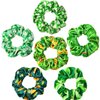 6 Pieces St Patrick's Day Scrunchies Hair Accessories Shamrock Velvet Scrunchy Hair Ties Ropes Elastic Hair Bands Ponytail Holders Party Favors Irish Green Gifts for Women Girls Supplies