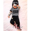 Baby Boy Clothes 0-3 Months Fake Tattoo Sleeve Just Did 9 Months On The Inside Funny Baby Onesie Romper Rockabilly Bodysuits +Little Man Hat + Skull Pant 3PCS Outfits Set