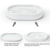 Topsky 2 Pack Soap Dish for Shower, Sink, Bathtub, Oval Plastic White Soap Bar Holder with Drain, Easy to Clean, Durable