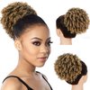 Curly Ponytail Extension for Black Women Drawstring Ponytail Hair Extensions (6inch, 1B/27)