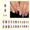 24Pcs Press On False Nails Short, Fake Nails Almond Glue On Nails, False Nails With Glue, Square Press On Nails Art Manicure Decoration Fake Nails Acrylic Nails Cute Cartoon Nails for Women And Girls