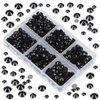 LPBeads 6000 Pieces Black Non Hotfix Rhinestones 6 Sizes Round Crystal Glass Flat Back Rhinestones with Tweezers and Picking Pen for Nail Art Crafts Clothes Bags DIY