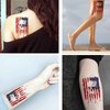 Dopetattoo 6 Sheets Temporary Tattoos for Men Adults Skull on American Flag Usa July 4th for Men Fake tattoos for Women Neck Arm Chest Face