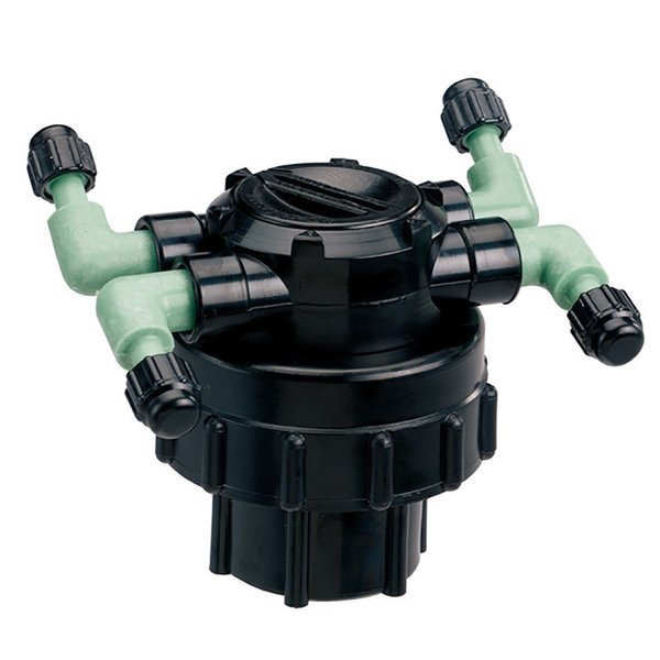 Orbit 4-Port Water Drip Irrigation Manifold for 1/4" Tube, Dripping Line - 67005