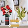KOJAYHOL Roses Flower Bouquet Building Kit, DIY Flowers Bouquet Building Set with Vase, 841PCS Roses Artificial Flowers Building Set, Gifts for Christmas Valentine Mother's Day Birthday
