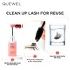 QUEWEL Lash Clusters Glue Remover 75ml Cluster Lashes Remover with Cotton Pads& Brushes Eye Remover for Eyelash Clusters Gentle Water-Oil Texture DIY Lash Extensions Remover