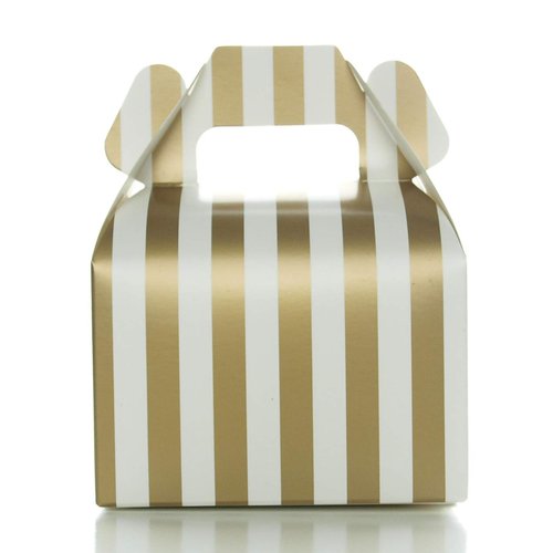 Food With Fashion Gold Candy Box Trio (36 Pack) - Small Party Favor Boxes, Treat Gable Boxes