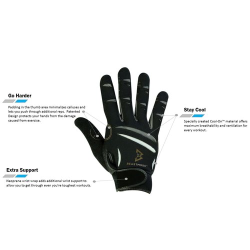 Bionic The Official Glove of Marshawn Lynch Gloves Beast Mode Women's Full Finger Fitness/Lifting Gloves w/Natural Fit Technology, Black (Pair)… (Small)