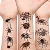 Hohamn Halloween Spider Temporary Tattoos, 12 Sheets Halloween Tattoos 3D Spider Tattoos for Kids Halloween Party Favors Festivals