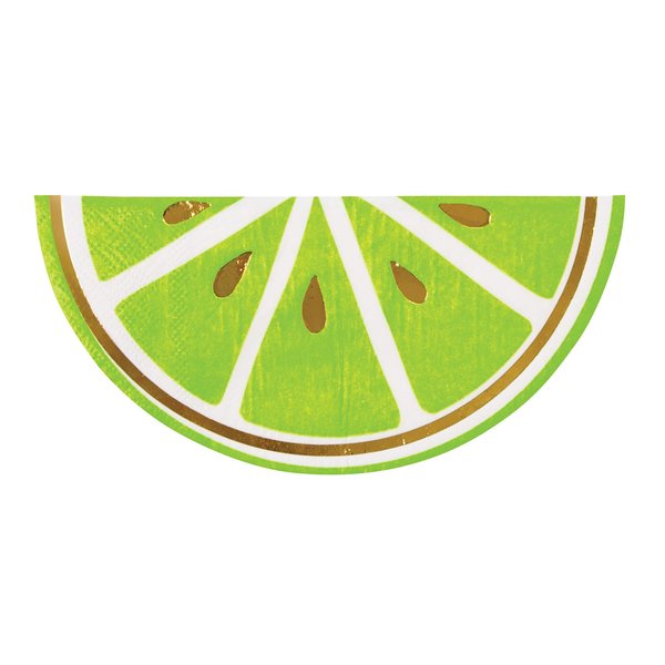 Slant Collections Shaped Paper Napkins, 20-Count, Lime