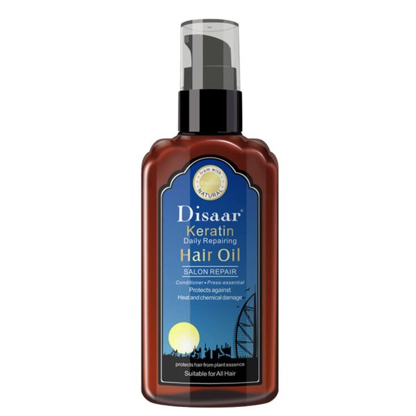 DISAAR BEAUTY Keratin Hair Oil Ultra Moist Daily Repairing Rich Proteins and Vitamins Protect Hair from Plant Essence 120ml (KERATIN OIL)