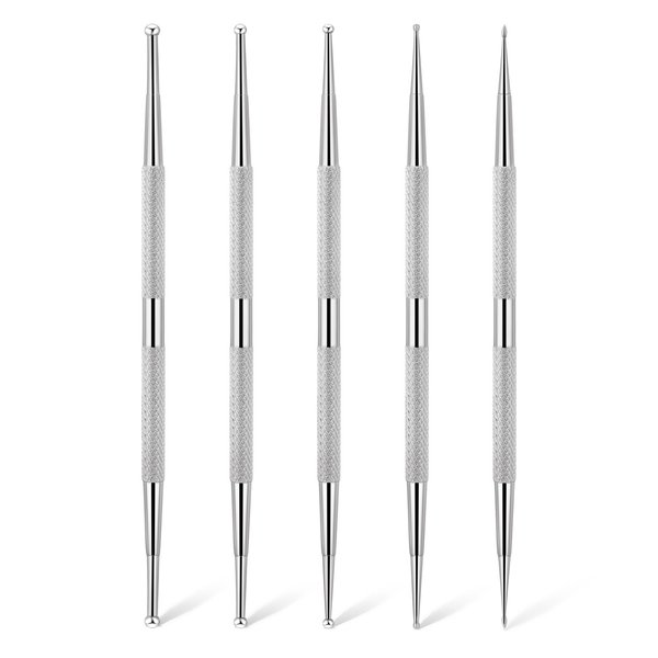 5Pcs Dotting Tools for Nail Art 2 Way Dotting Pen Tool Nail Art Tip Stainless Steel Dot Paint Pens Manicure kit Nail Art Tools Dotting Tools