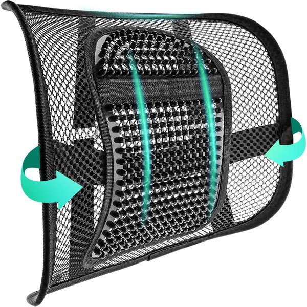 Samyoung Mesh Back Lumbar Support, Back Support Seat Cushion with Breathable Mesh for Office Chairs Car 12” x 16”