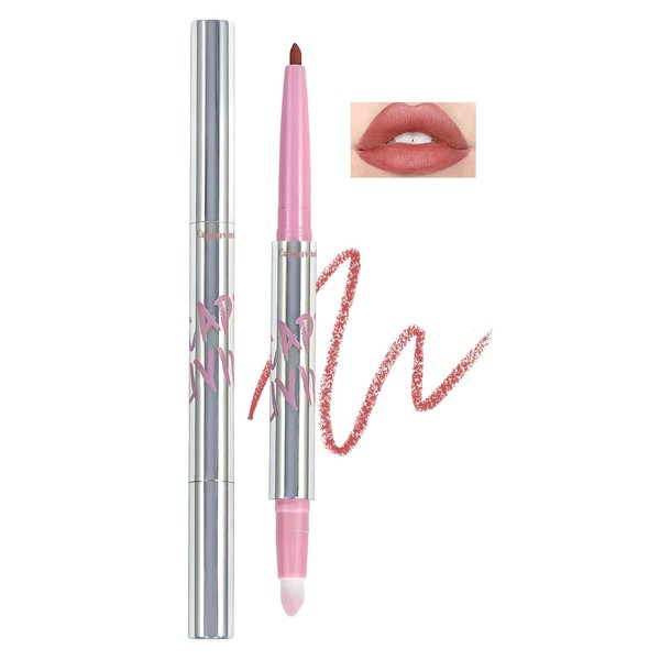 Ponhey Plumping Lip Liner Pencil Lipstick with Lip Brush, High Pigment & Smudge-proof Nude Matte Lip Liner, Long Lasting Waterproof Creamy Lip Liner, Matte Color Lip Stain Marker Pen