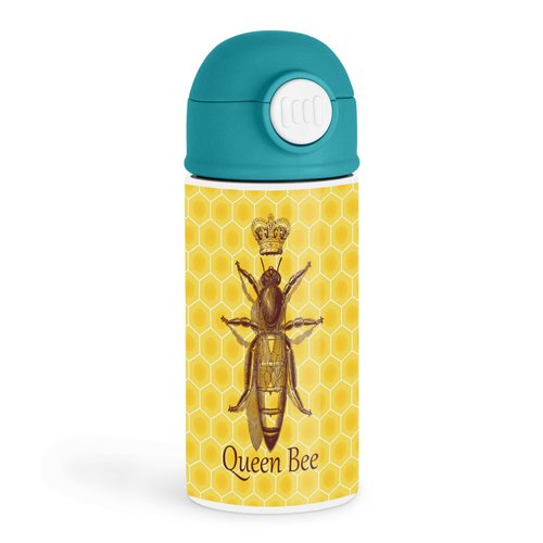 Empowering Bee Lover 12oz Kids Green Bottle – “Queen Bee” – School Lunch, Eco-Friendly Outing