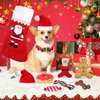 8 Pieces Christmas Dog Toys Set Christmas Plush Interactive Dog Squeaky Toys Santa Gingerbread Man Donut and Candy stuffed Toys Rope Toys Dog Santa Hat and Sock Chew Toys Gift for Medium Small Dogs