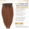 Clip in Hair Extensions Auburn Straight Thick 20 Inch Human Hair Clip in Extensions Invisible Natural Soft Fine Auburn Brown Clip in Real Hair Extensions 70g 7pcs