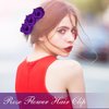 24 Pcs Flower Hair Clip Flower Hairpin Rose Brooch Floral Clips 2.8" Rose Flowers Hair Clips Hair Flowers Headpieces Hair Accessories for Woman Bridal Bridesmaid Wedding Party(Purple)