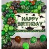 Army Birthday Party Decorations ,Camouflage Party Decorations,Include Camo Happy Birthday Backdrop Banner Military Camo Balloon Garland Arch Kit for Boys Adult Men Birthday Party Supplies (Green)