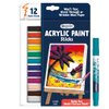 Crayola Acrylic Paint Doodle Sticks (12ct), Acrylic Paint Marker Set, Quick Dry, Multi-Surface, Less Mess Kids Paints, Ages 8+