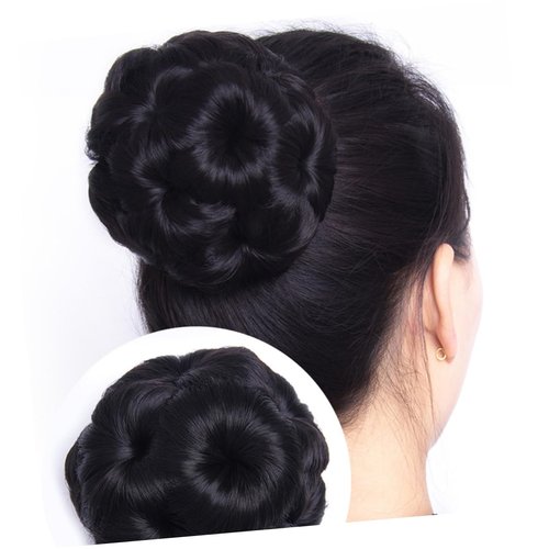 Beavorty Jaw Clip Bun Hair Hair Bun Chignon Hair Hair Donut Extension Black Wig Grip Bride Donut Chignon Chignon Clip Hair Bun Extension Synthetic Fiber Hair