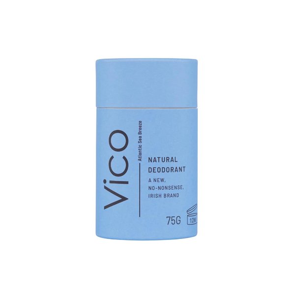 Vico Natural Plastic Free Deodorant Stick, 2.65 Oz, Atlantic Sea Breeze - Aluminum Free, Effective Odor Protection, Plastic Free, Vegan, Cruelty Free, Unisex, Men, Women