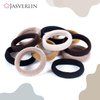 JASVRELIN 100 pcs Seamless Cotton Hair Ties, Thick Hair Elastic Bands Soft No Damage Ponytail Holders for Women Girl 1.5 inch (5 Colors)