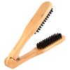 Hair Straightening Comb Brush, Double Sided Bristle Hair Brush Wooden Anti Static Straightening Comb Professional Hairdressing Comb Hair Straightener Clamp Hair Styling Tool for DI