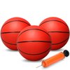 6" Indoor Small Sport Basketball for Kids Adults, Toddler 5 Inch Little Ball for Over Door Mini Basketball Hoop, Silence Rubber Basketball Ball for Indoor Outdoor Beach Pool Hoop 3PCS with Pump