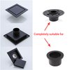 RANDOM Matte Black Square Shower Drain with Removable Tile Insert 6 Inch Drain Cover and Hair Strainer,SUS 304 Stainless Steel Black Shower Drain