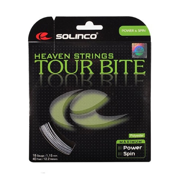 Solinco Tour Bite (18-1.15mm) Tennis String (Silver) (2-Sets)