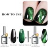 Vishine 9D Cat Eye Green Gel Nail Polish with Magnet Galaxy Cateye Chameleon Nail Gel Polish Manicure Soak Off UV Gel DIY Salon Home 16ml