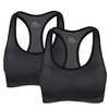 TopTie 2 Pack Racerback Sports Bras, Ladies High-Support Bras-Grey-L Fit 38C 38D 40A 40B 40C 40D
