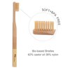 GoWoo 100% Natural Bamboo Toothbrush Soft - Organic Eco Friendly Toothbrushes with Soft Nylon Bristles, BPA-Free, Biodegradable, Dental Care Set (Pack of 4, Adult, Beige)