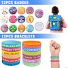 Tazimi 122 PCS Christian Bible Party Favors Jesus Party Favors Cross Goodie Bags with Stickers Rubber Bracelets Button Pins and Bags for Christian Party Supplies Decorations