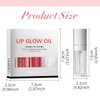 Tiejdhr 3Pcs Plumping Lip Oil, Lip Glow Oil Tinted Lip Balm Lip Care, Long Lasting Nourishing, Transparent Toot Lip Oil Repairing Lip Lines and Prevents Dry Cracked Lip Plumper (Lip Gloss- B Set)