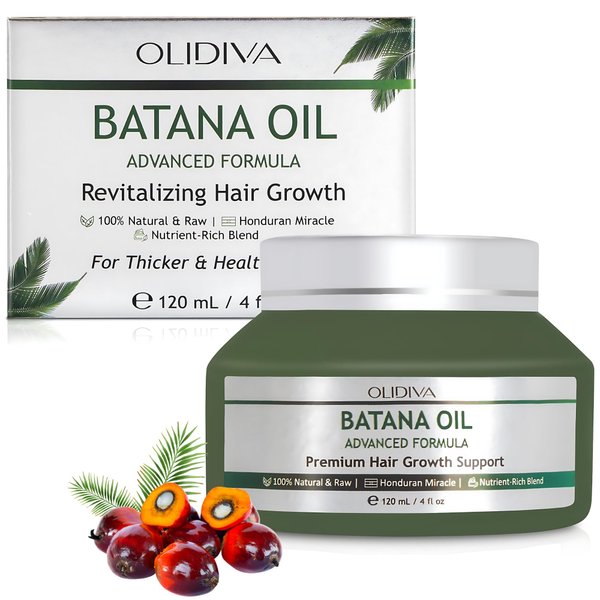 Raw Batana Oil for Hair Growth: Nutrient Rich Formula for Thicker & Healthier Hair | Dr Sebi approved Honduran Miracle | Premium Hair Growth Support | 4 oz Premium Glass Jar