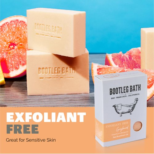 BOOTLEG BATH - Greyhound Natural Moisturizing Bar Soap with Sea Buckthorn Oil, Grapefruit & Bergamot, Cruelty Free Bar Soap for Men and Women, Eco Friendly, Handcrafted in USA 4.4 oz bar
