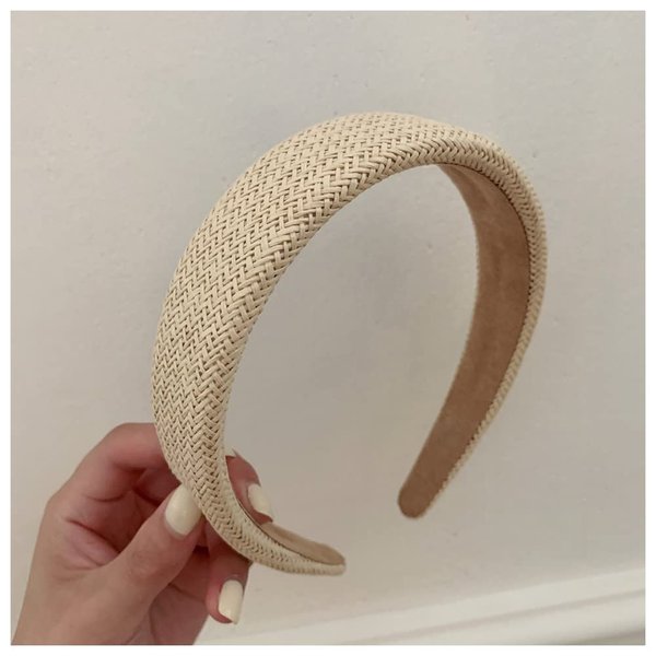 ZAHSY Wide Headband Summer Rattan Headbands for Women Straw Braid Head Bands Woven Braided Headband Raffia Hair Bands Head Band Beach Chunky Headbands for Women Girls