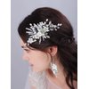 JWICOS Wedding Hair Comb Bridal Flower Hair Pieces Pearl Wedding Hair Accessories for Women and Girls