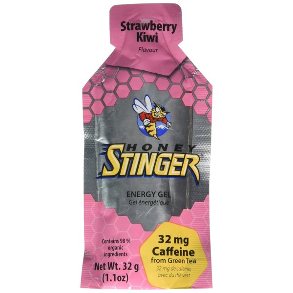 Honey Stinger Organic Energy Naturally Caffeinated Gels, Kiwi/Strawberry, 1.1 Ounce