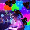 128Pcs UV Neon Glow in the Dark Balloon Arch Kit, Rainbow Red Blue Yellow Green Balloons, Fluorescent Party Supplies for Disco, Glow Parties, 80s 90s Neon Themed Birthday Celebrations