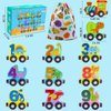 Humerry Dinosaur Toys for Kids 2-4, Wooden Magnetic Train Set, 11 PCS Number Trains Learning Activities for Kids, Birthday Gifts Infant Development Toys for Boys Girls